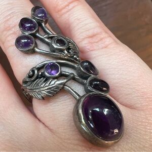 Unique ornate amethyst ring